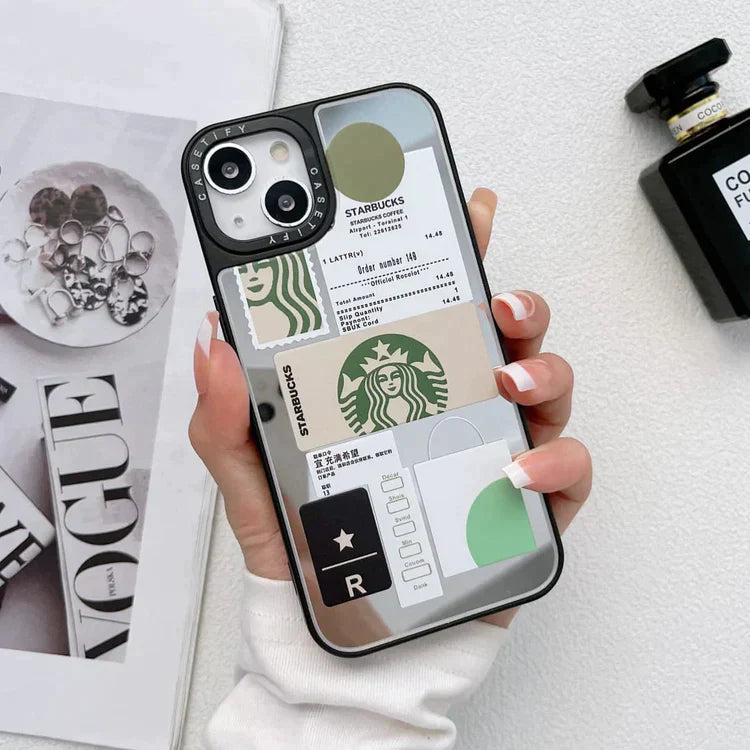 iPhone 14 Max Starbucks Reflective Mirror Case