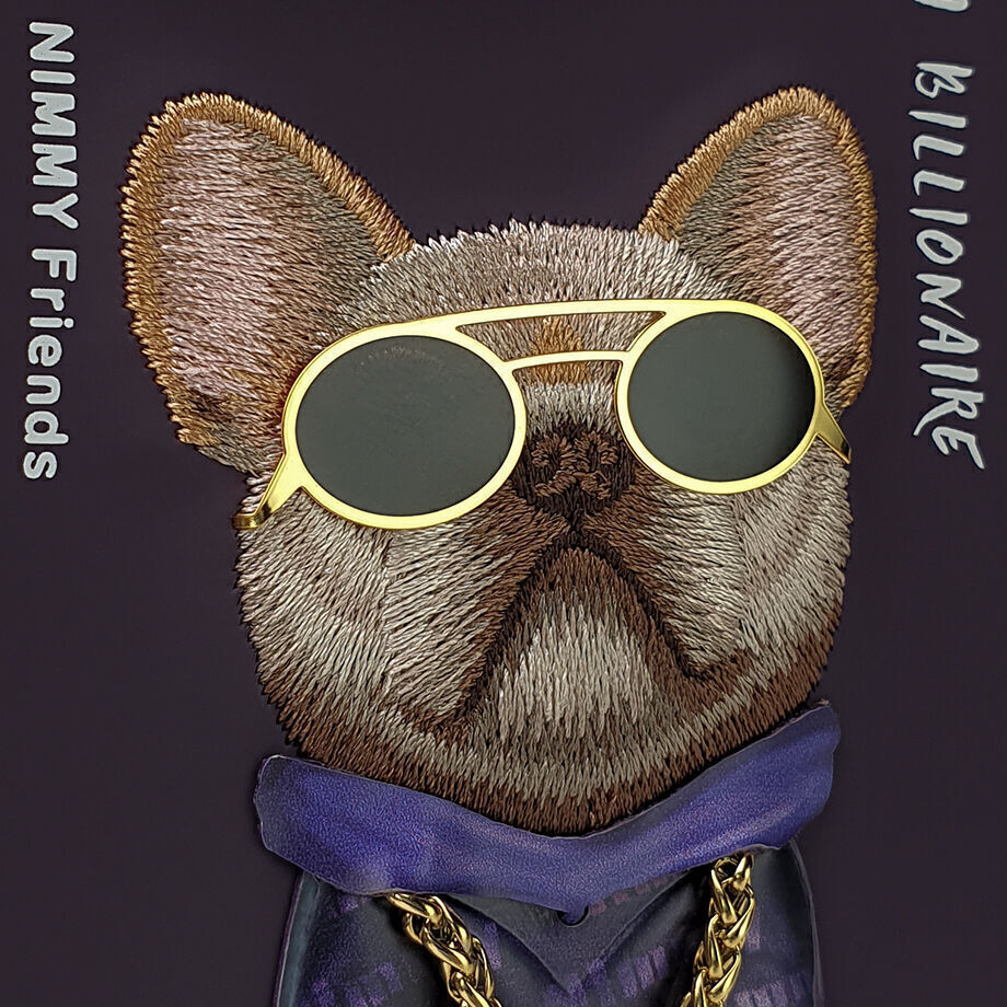 iPhone 14 Pro Max Nimmy Jacket Series Embroidery Case Cover - Deep Purple