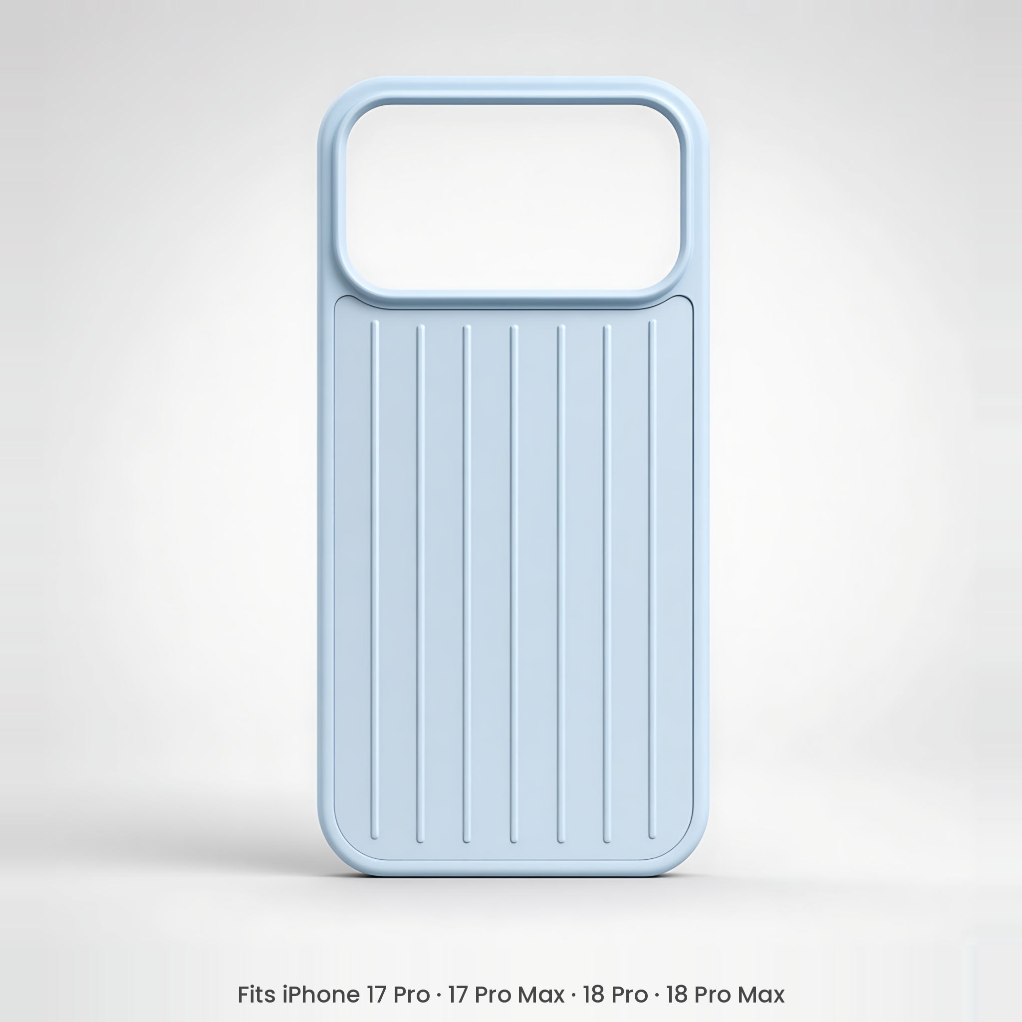 RIMOWA Aluminium Grooved Case for iPhone 18 Pro & 17 Pro Series – Light Blue