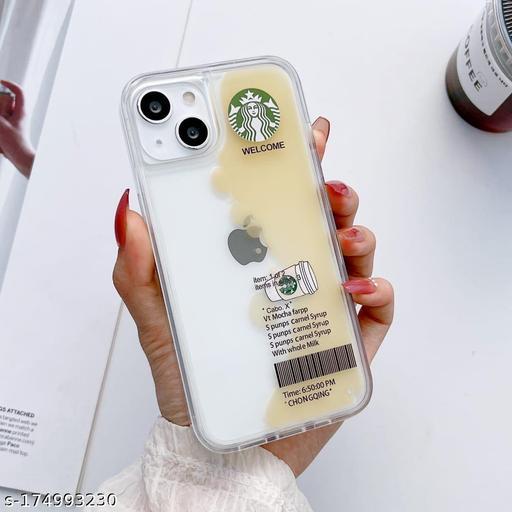 iPhone 14 Max Transparent Starbucks Case with Floating Cup - Milk