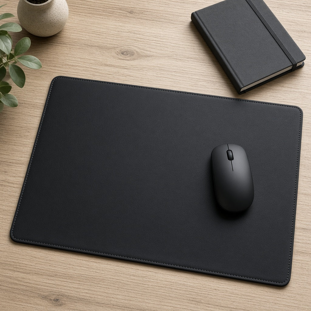 3-in-1 laptop sleeve opened flat as a mouse pad with wireless mouse