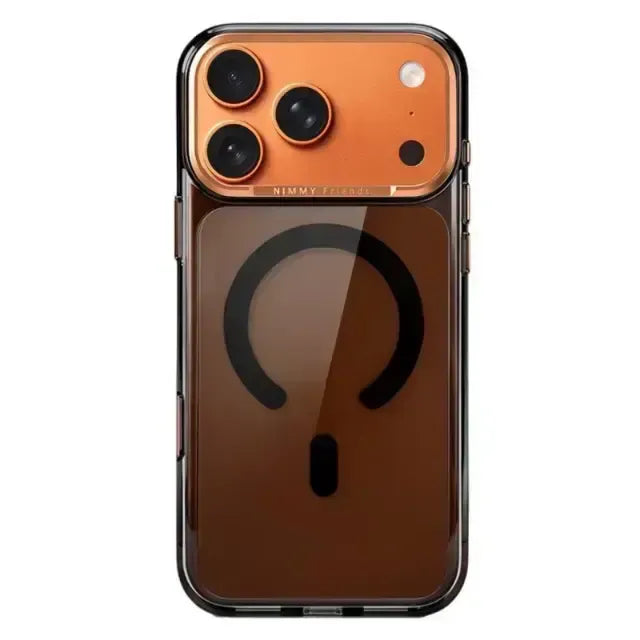 NIMMY Friends Crystal Clear MagSafe Case, Orange, back view