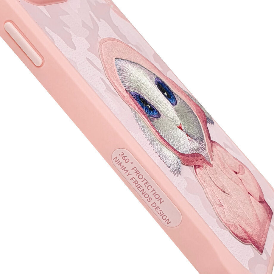 Nimmy Embroidery for iPhone 14 Pro TPU+PU Leather Shockproof Fashion Series-Rabbit