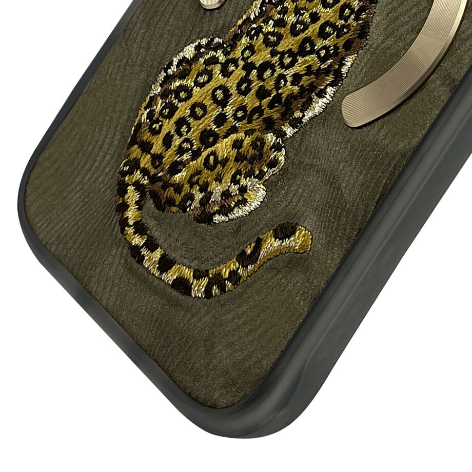 iPhone 16 Pro Max Nimmy Embroidery Dream Animal Series Magsafe Case - Leopard