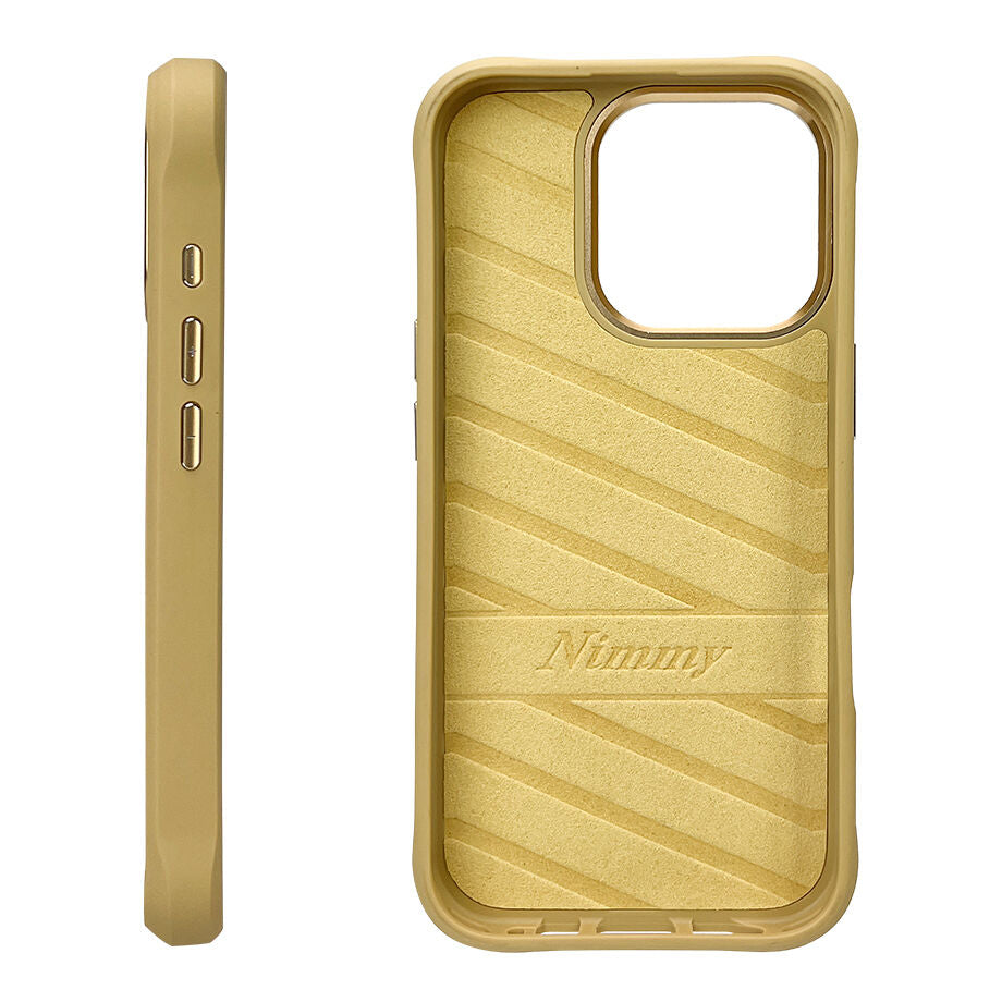 iPhone 16 Pro Nimmy Embroidery Jacket Series Back Cover - Gold Cat