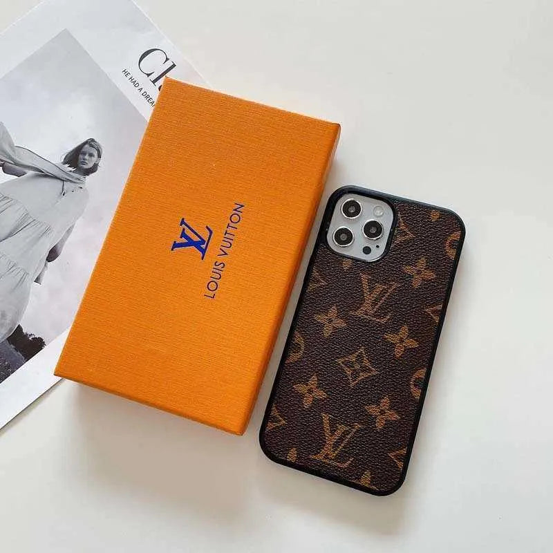 iPhone 14 Pro Max Louis Vuitton LV Leather Case - Brown