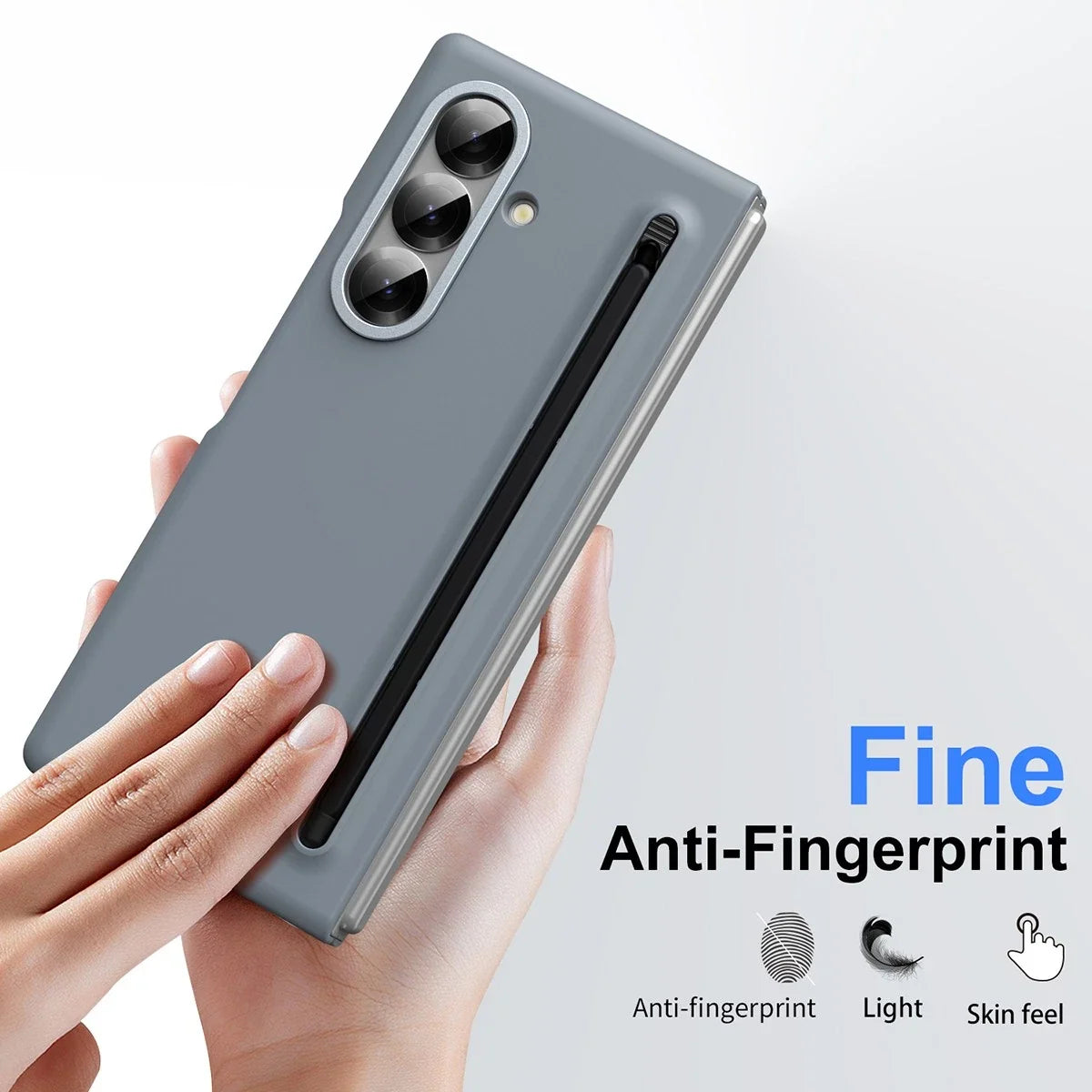 Samsung Galaxy Z Fold 6 Skin Feel S Pen Case with Front Glass Protection & Stylus