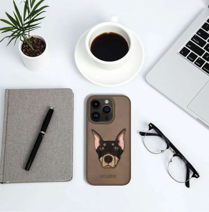 iPhone 14 Pro Santa Barbara Curtis Series Leather Case - Brown