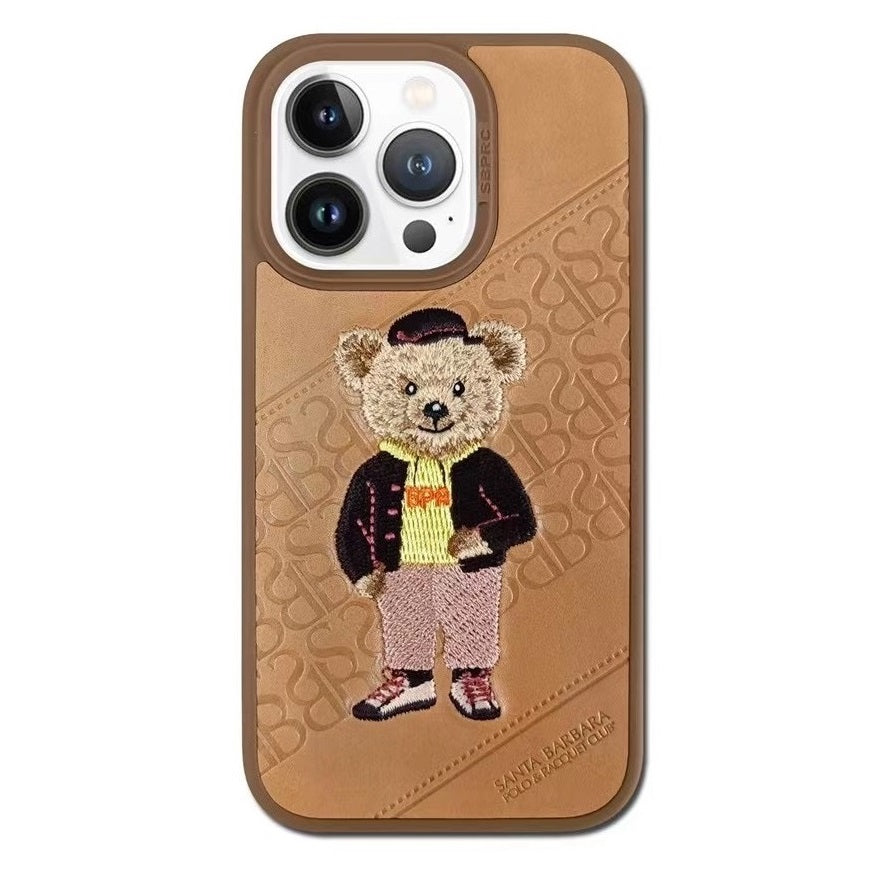 iPhone 14 Pro Santa Barbara Crete Series Genuine Leather Case - Brown