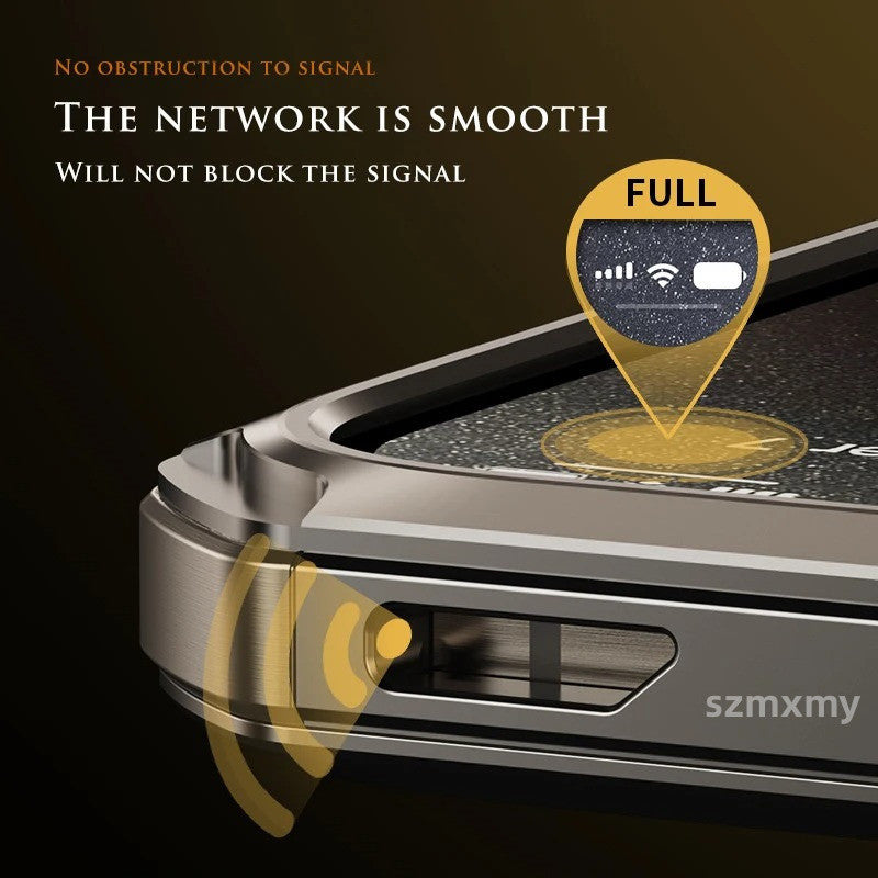 iPhone 15 Pro Mechanical Armor Hollow Heat Dissipation Metal Alloy Shockproof Case - Titanium