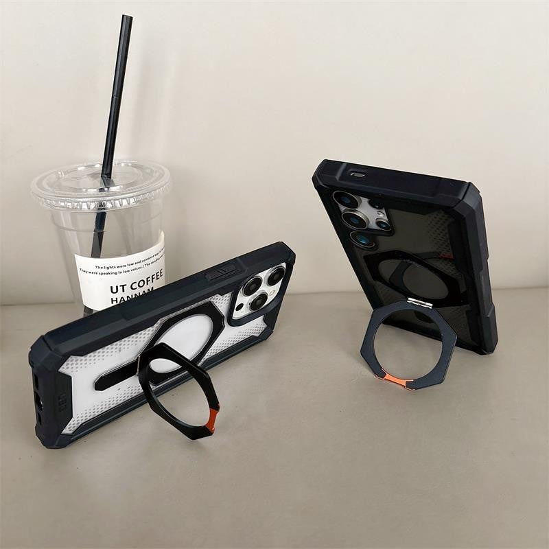 iPhone 15 Pro Max UAG Plasma XTE Rugged Armor with MagSafe & Metal Kickstand - Ice Clear