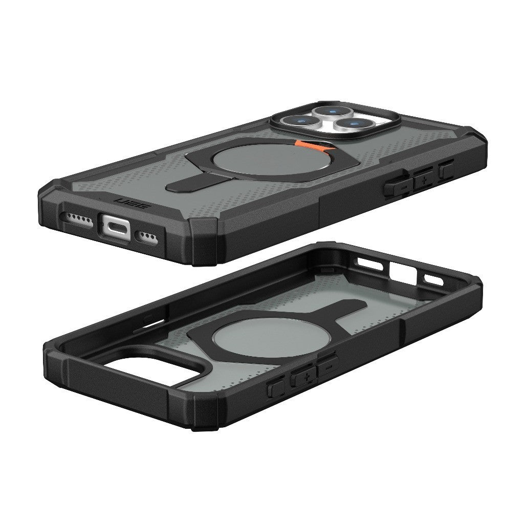 iPhone 15 Pro UAG Plasma XTE Rugged Armor with MagSafe & Metal Kickstand - Ice Clear