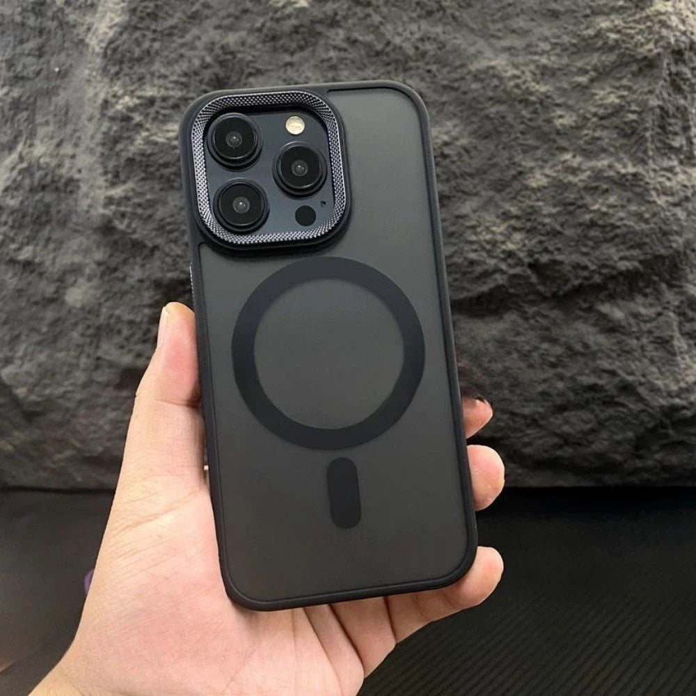 iPhone 16 Pro Semi Transparent Matte Frosted Case with Magsafe - Black