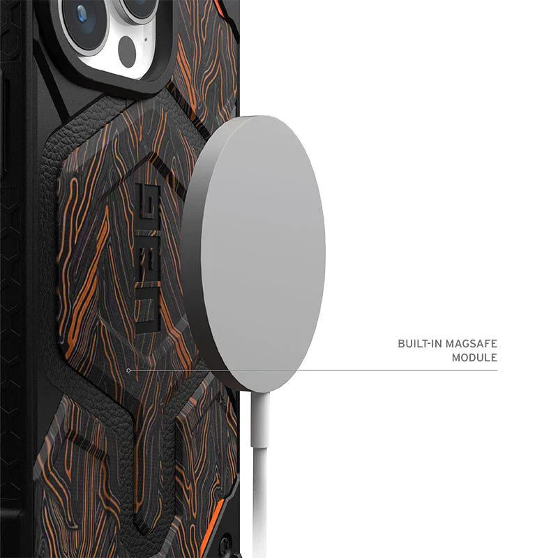 iPhone 16 Pro UAG Monarch Pro Carbon Protective Rugged Armor Case With Magsafe - Orange