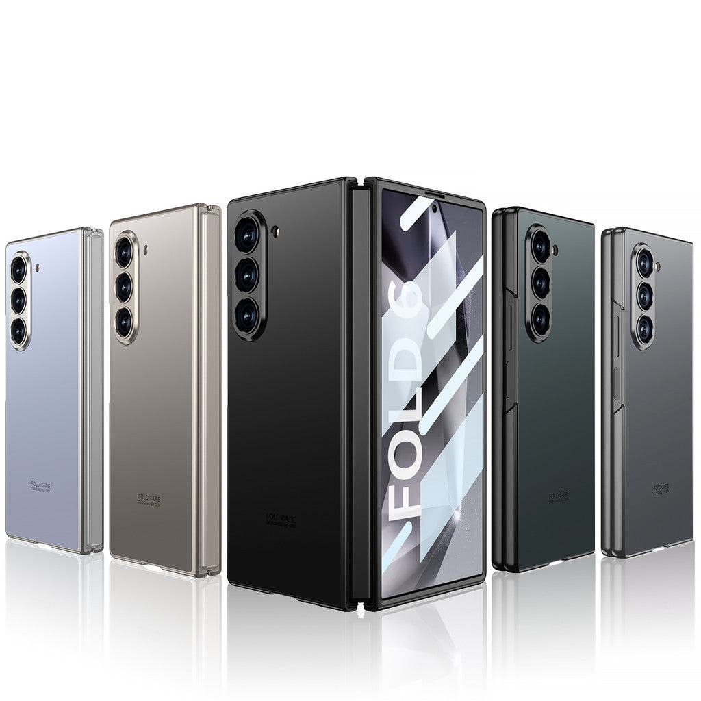Samsung Galaxy Z Fold 6 Matte Frosted Shine Case with Camera & Front Glass Protection