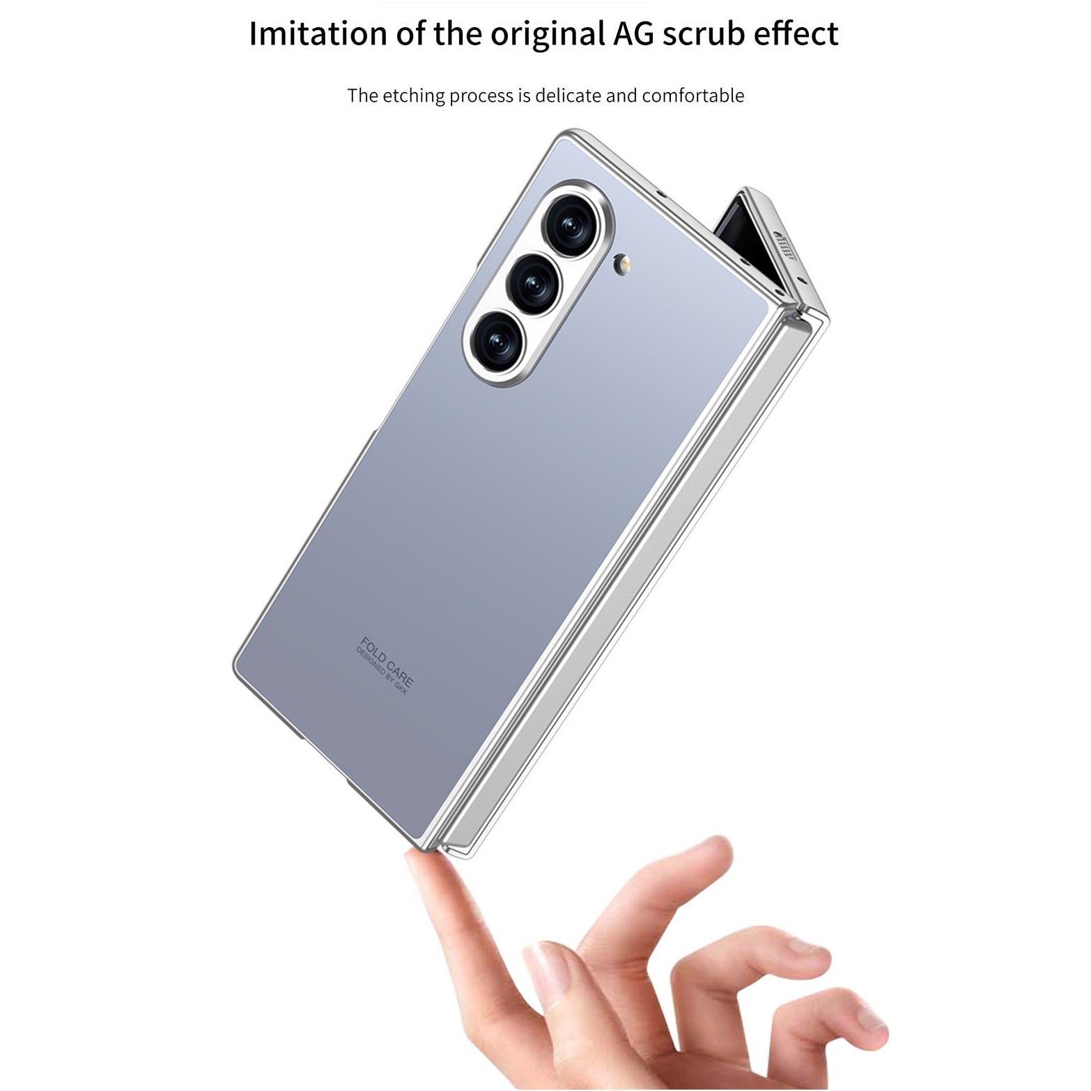 Samsung Galaxy Z Fold 6 Matte Frosted Shine Case with Camera & Front Glass Protection