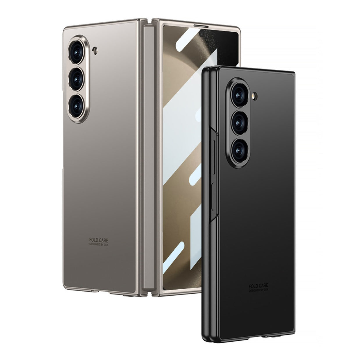 Samsung Galaxy Z Fold 6 Matte Frosted Shine Case with Camera & Front Glass Protection