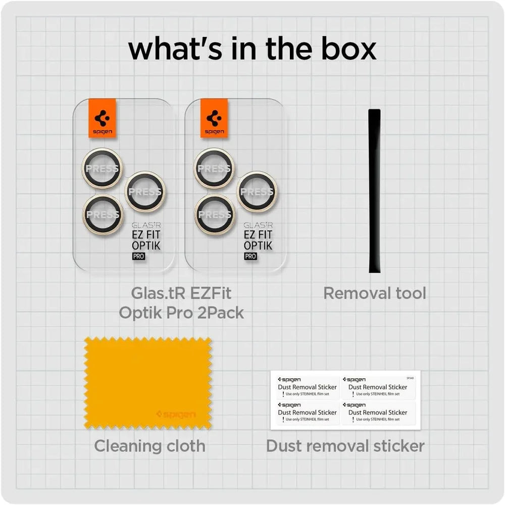 Spigen EZ Fit Optik Pro Tempered Glass Camera Lens Protector Guard for iPhone 14 Pro (Golden) - 1 Pack