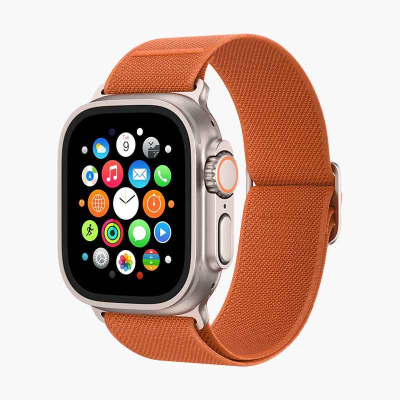 Stretchy Nylon Band with Stainless Steel Buckle in Orange