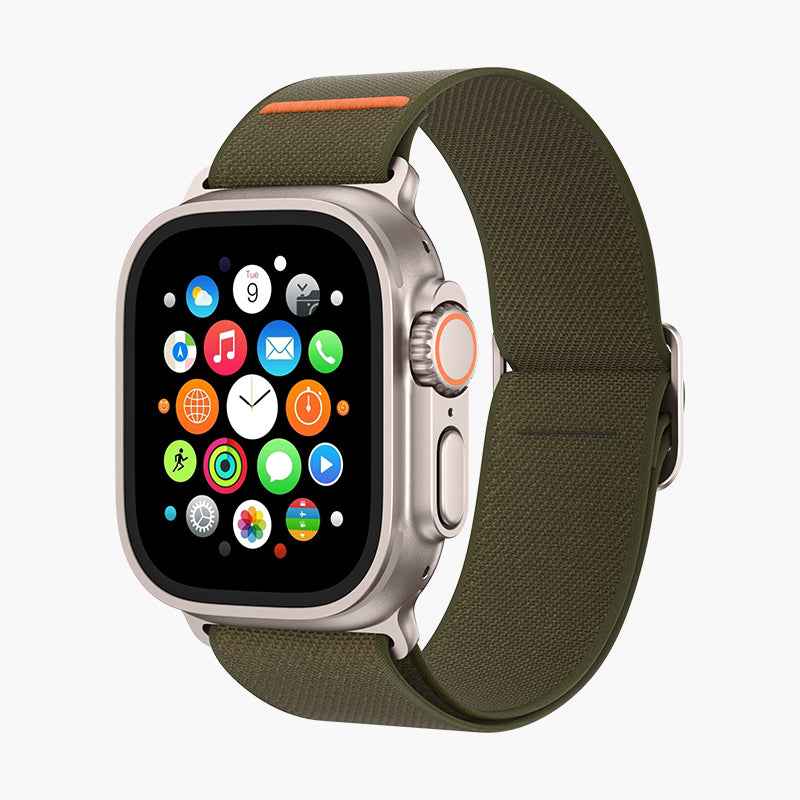 Stretchy Nylon Band with Stainless Steel Buckle in Green