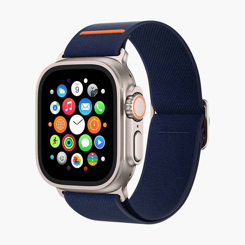 Stretchy Nylon Band with Stainless Steel Buckle in Blue