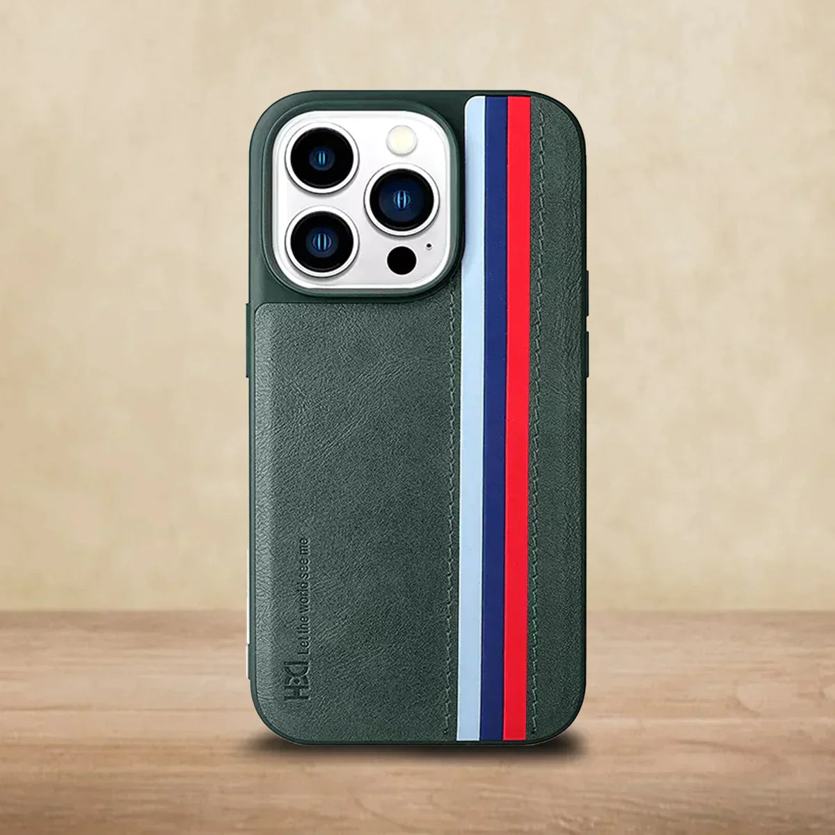 iPhone 14 Pro HBD Tri Stripes Premium Series Leather Case