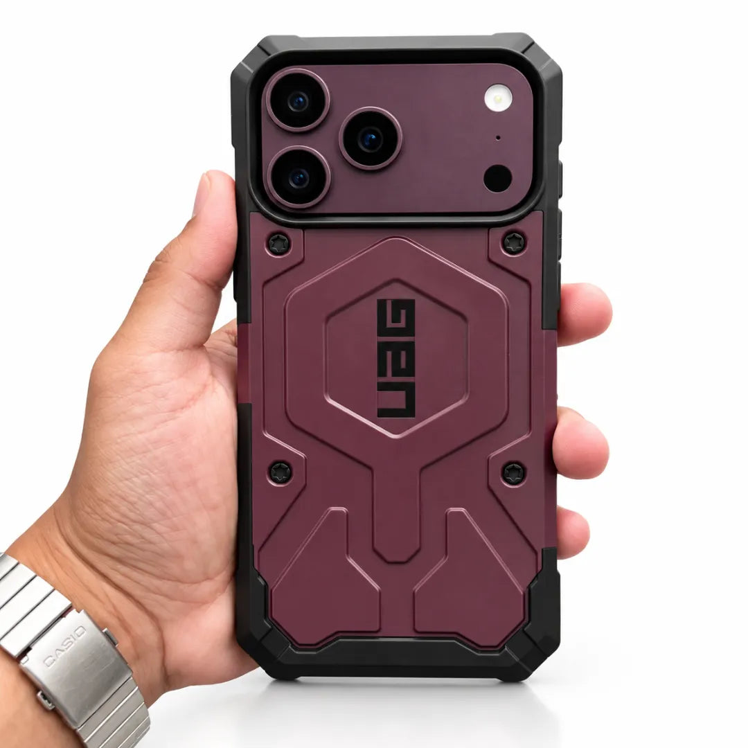 UAG Pathfinder MagSafe Case, Burgundy, back view