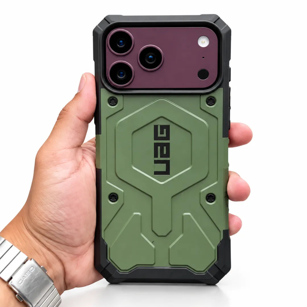 UAG Pathfinder MagSafe Case, Green, back view