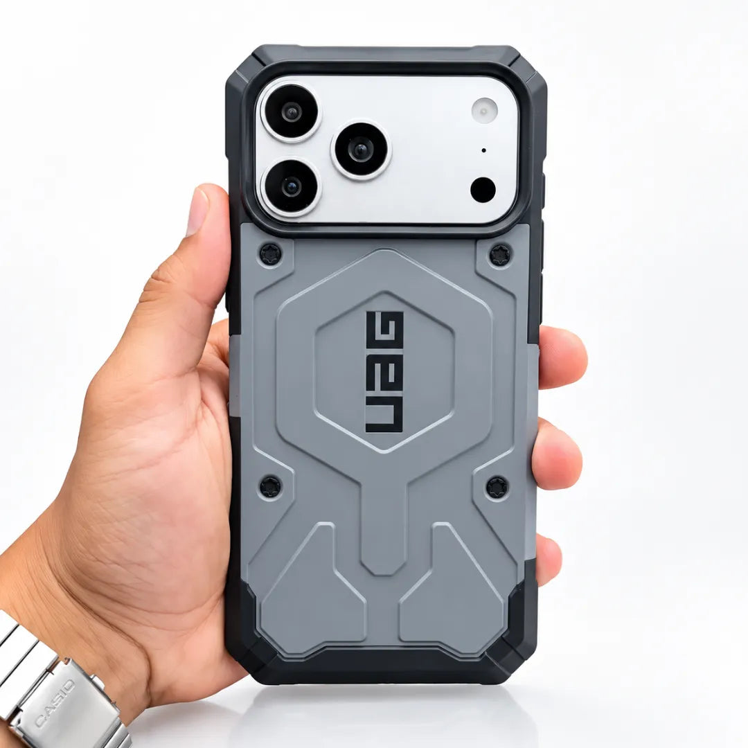 UAG Pathfinder MagSafe Case, Grey, back view