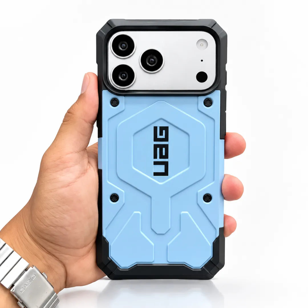 UAG Pathfinder MagSafe Case, Light Blue, back view