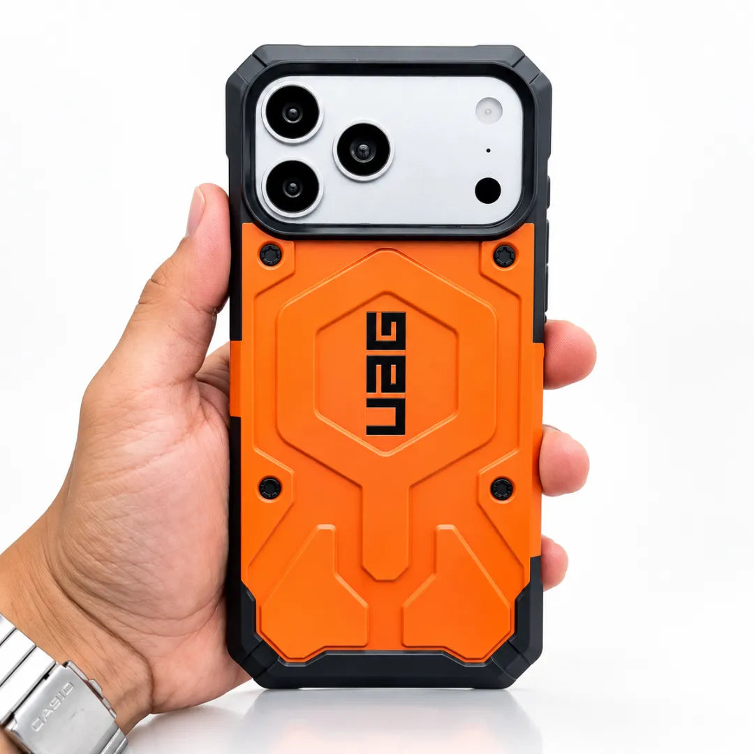 UAG Pathfinder MagSafe Case, Orange, back view