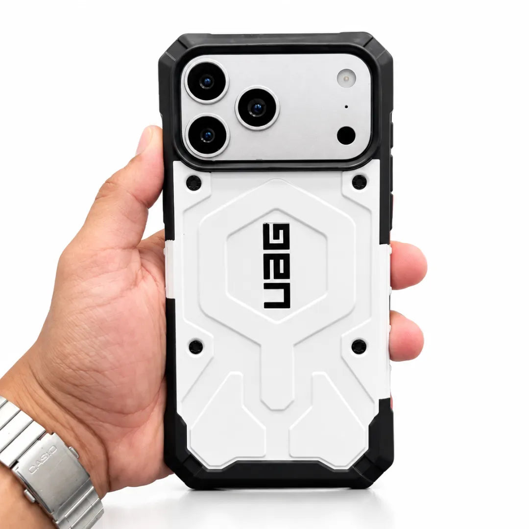 UAG Pathfinder MagSafe Case, White, back view
