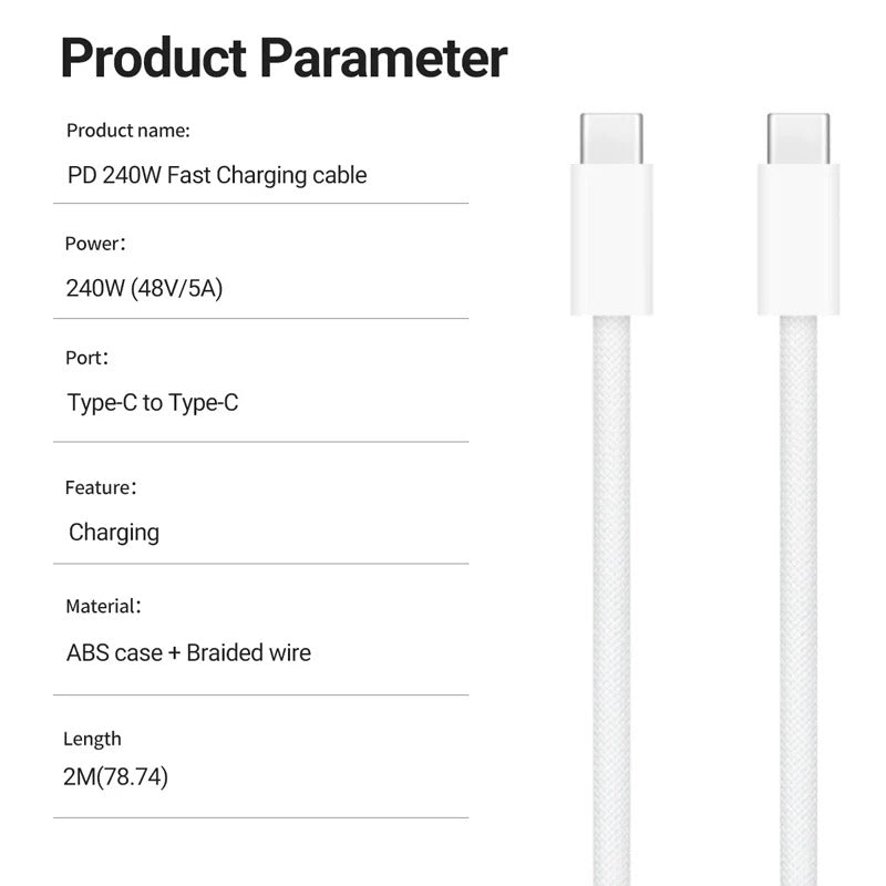USB-C to USB-C Braided Fast Charging Cable, photo 7