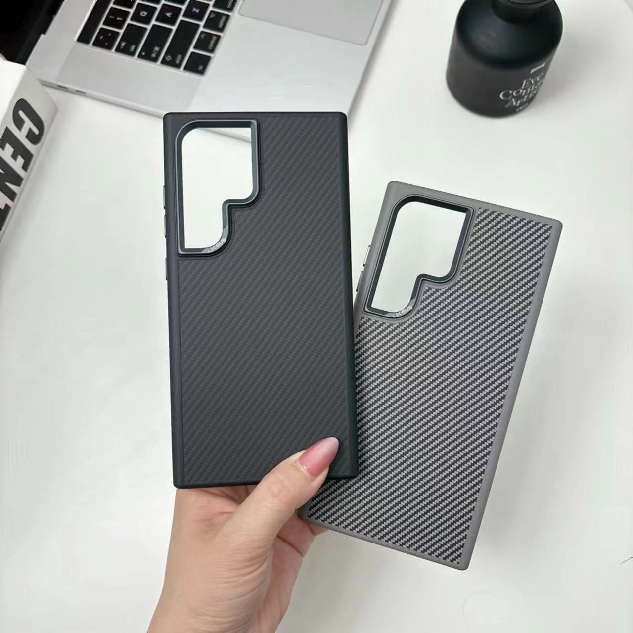 Samsung Galaxy S24 Ultra Soft Carbon Case with Metal Camera Protection