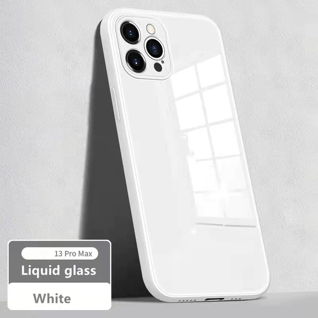 iPhone 13 Pro Glass Case with Logo and Camera Protection Toughened Glass Case