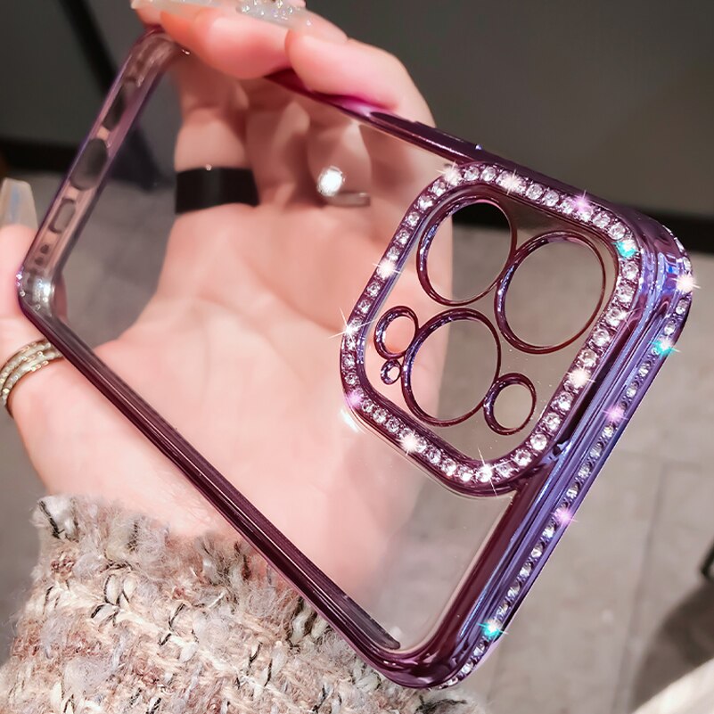 Luxury Diamond Clear Case Cute Bling Girly Phone Cover for iPhone