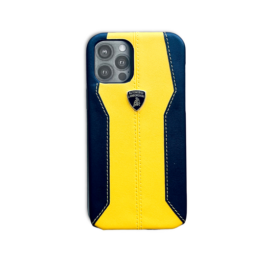 Lamborghini Yellow Leather Case For Iphone 12 / 12 Pro / 12 Pro Max