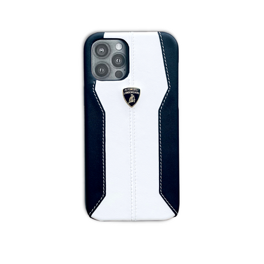 Lamborghini White Leather Case For Iphone 12 / 12 Pro / 12 Pro Max