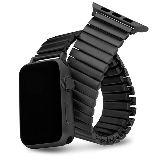 Black Stainless Steel Stretchable Bracelet Strap Band For Apple Watch iWatch