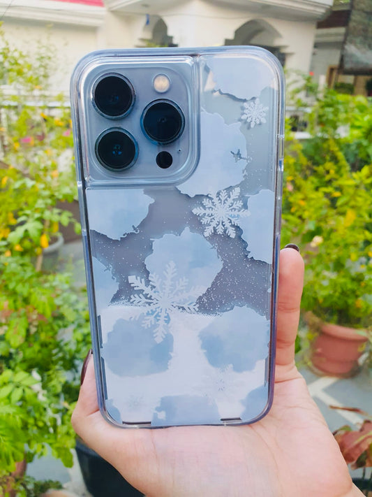 Snow Flakes Glitter Liquid iPhone Case