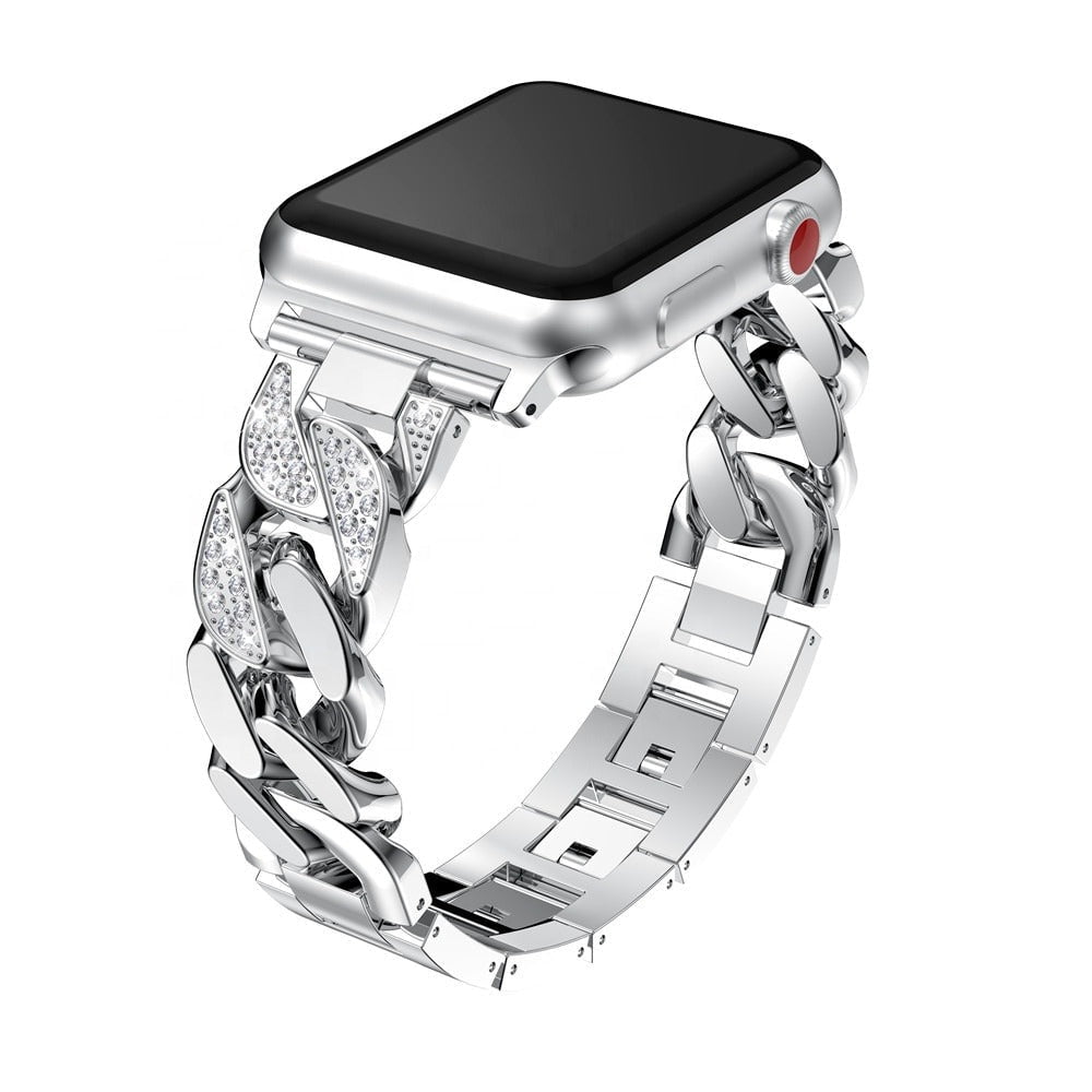 Diamond Watch Stainless Steel Strap Bracelet apple Watch band 7 6 5 4