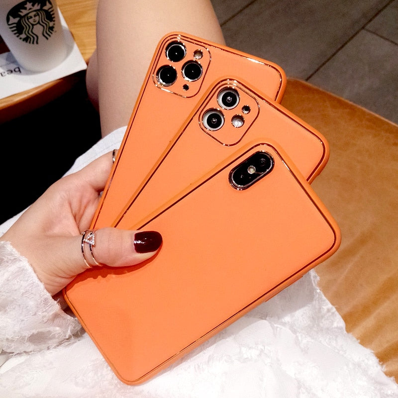 HERMES Plain Leather iPhone 8 iPhone 8 Plus iPhone X iPhone XS