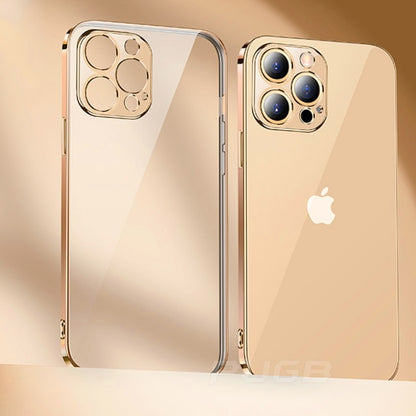 Luxury Plating Transparent Silicone Case For iPhone 11 12 13 Pro Max Mini X XR XS 7 8 Plus SE 2020 Soft Clear Shockproof Cover